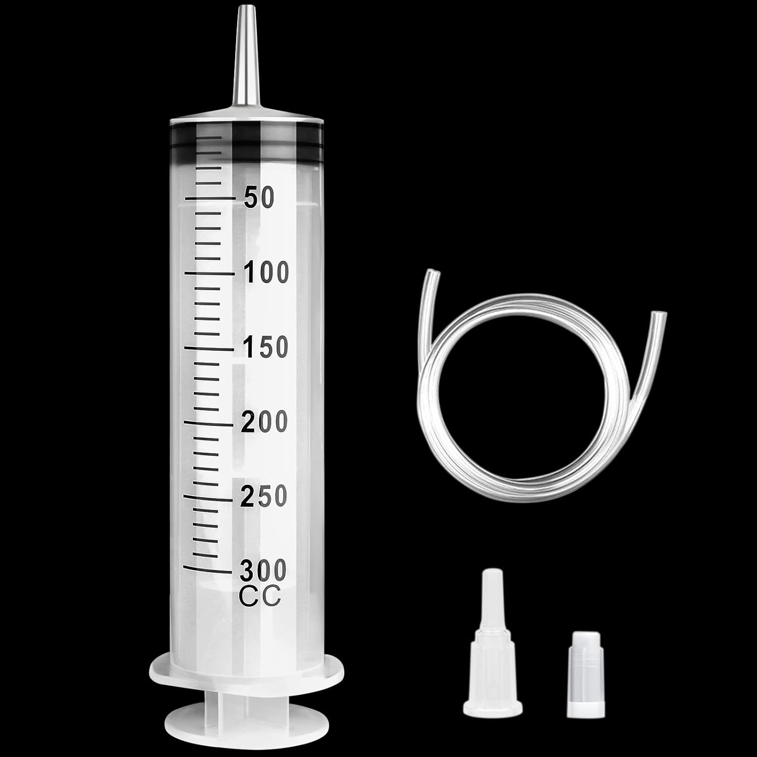 Spuit Met Slang, Plastic Spuit Met Dop 300ml, Grote Spuit Herbruikbaar, Spuiten, Herbruikbare Spuiten Met Grote Capaciteit voor Laboratorium, Industrie, Huisdiervoeding