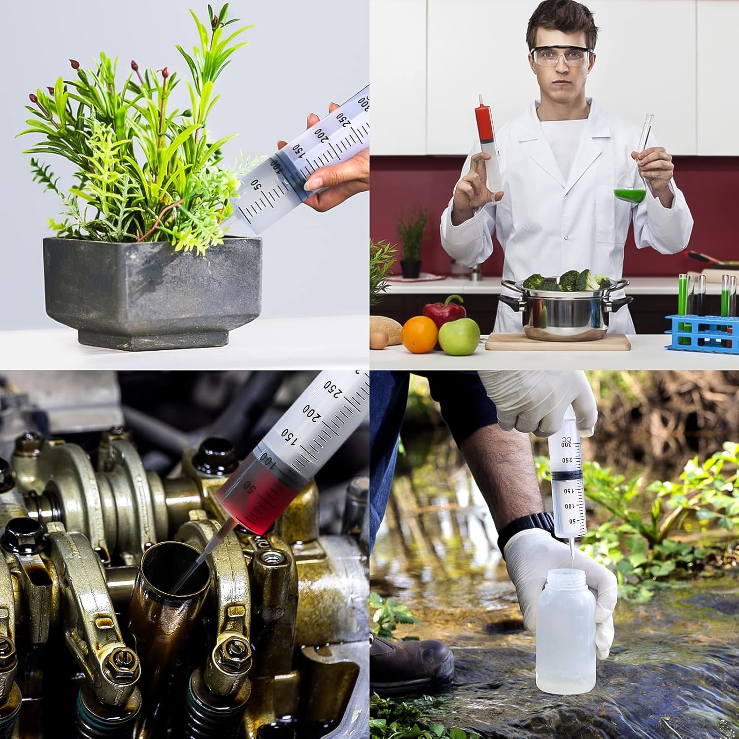 Spuit Met Slang, Plastic Spuit Met Dop 300ml, Grote Spuit Herbruikbaar, Spuiten, Herbruikbare Spuiten Met Grote Capaciteit voor Laboratorium, Industrie, Huisdiervoeding