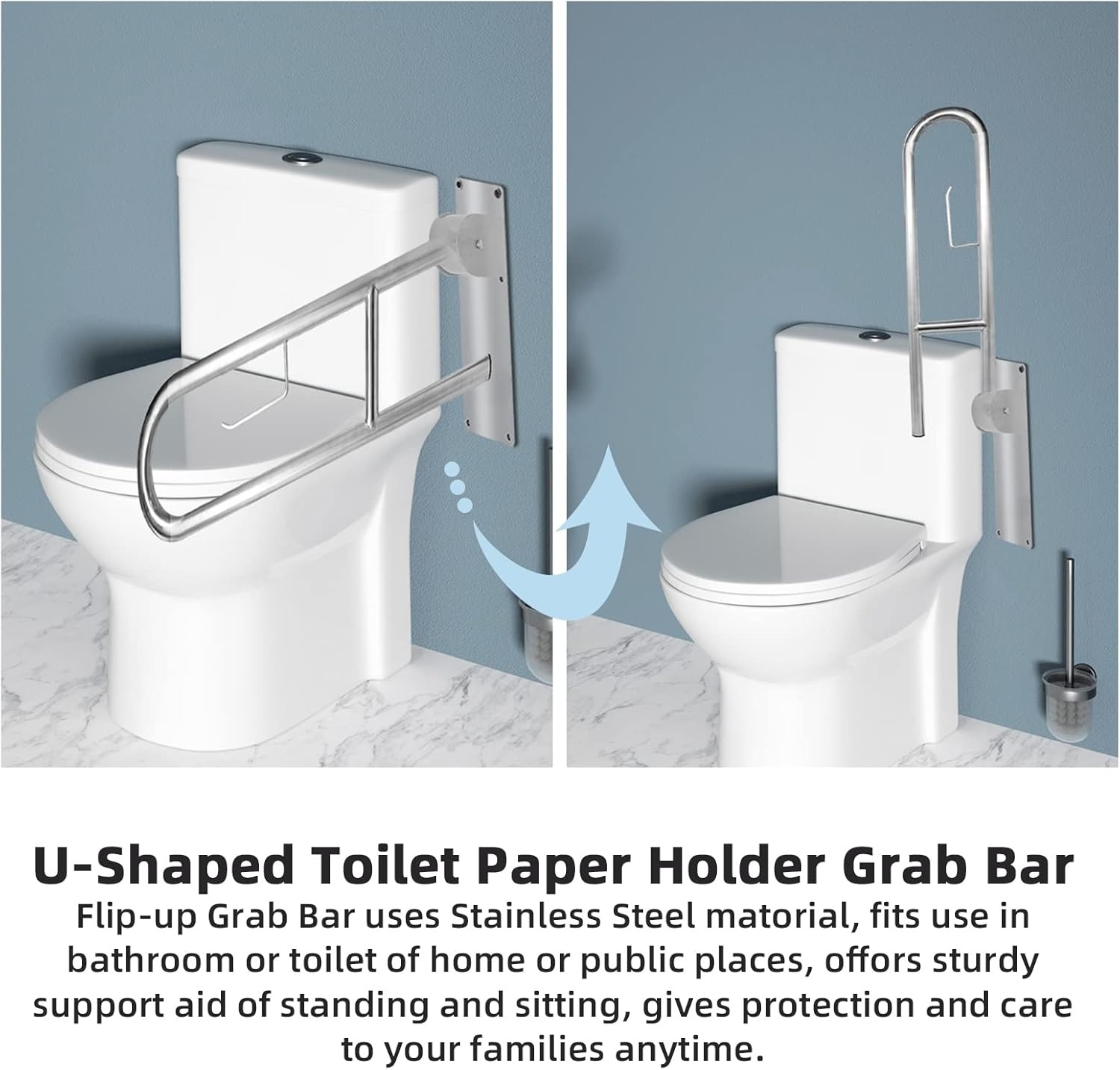 Opklapbare Toiletbeugel RVS 304 (70cm) - 34% Korting!