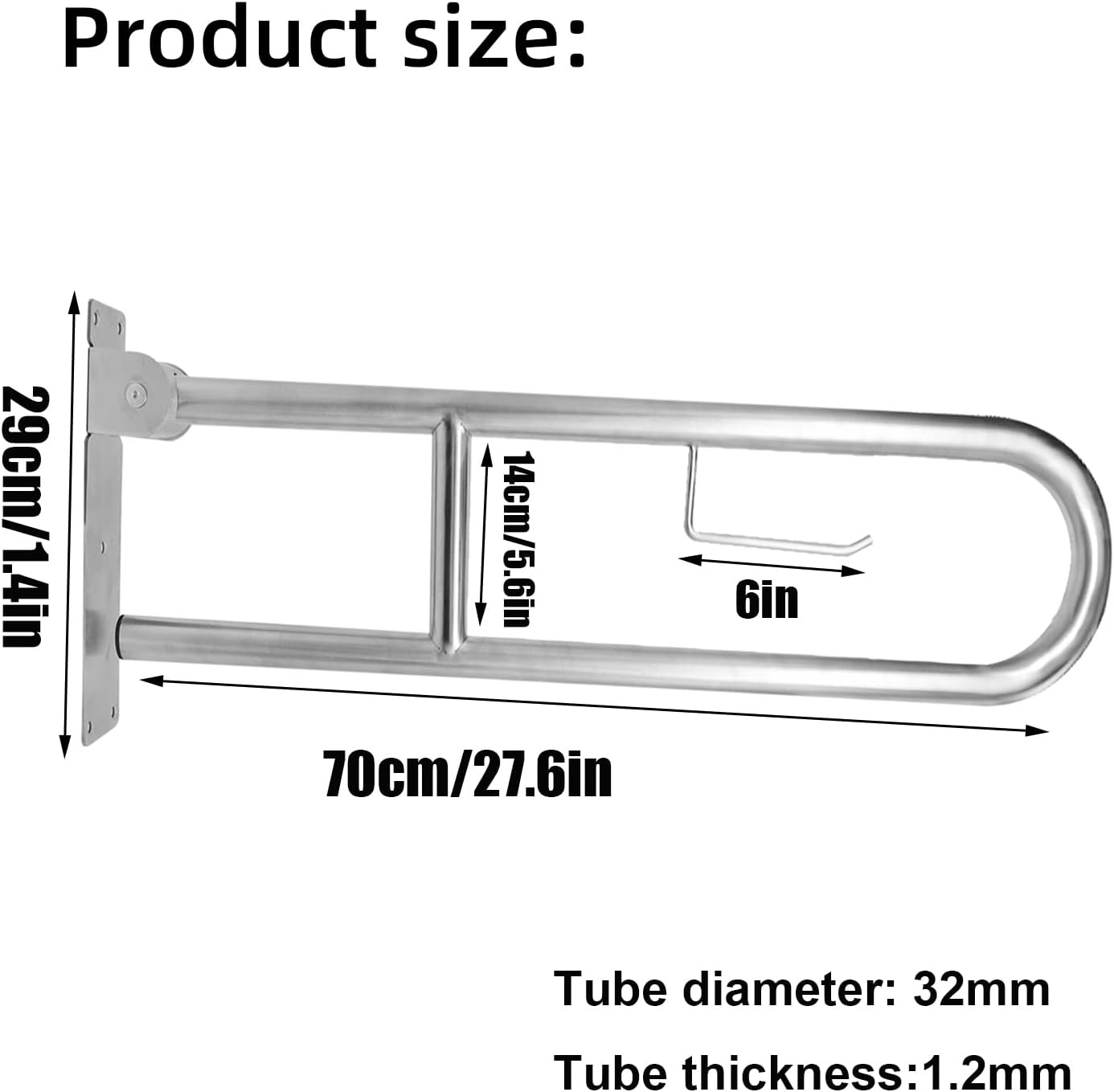 Opklapbare Toiletbeugel RVS 304 (70cm) - 34% Korting!