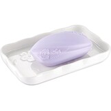 NiHome Keramische zeepbakje voor badkamer of keuken gootsteen, verhoogd bloemontwerp Compact formaat 5,7"x3,6"x0,78", gemakkelijk schoon te maken, vochtbestendig, glad oppervlak, veelzijdig gebruik