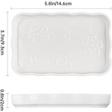 NiHome Keramische zeepbakje voor badkamer of keuken gootsteen, verhoogd bloemontwerp Compact formaat 5,7"x3,6"x0,78", gemakkelijk schoon te maken, vochtbestendig, glad oppervlak, veelzijdig gebruik