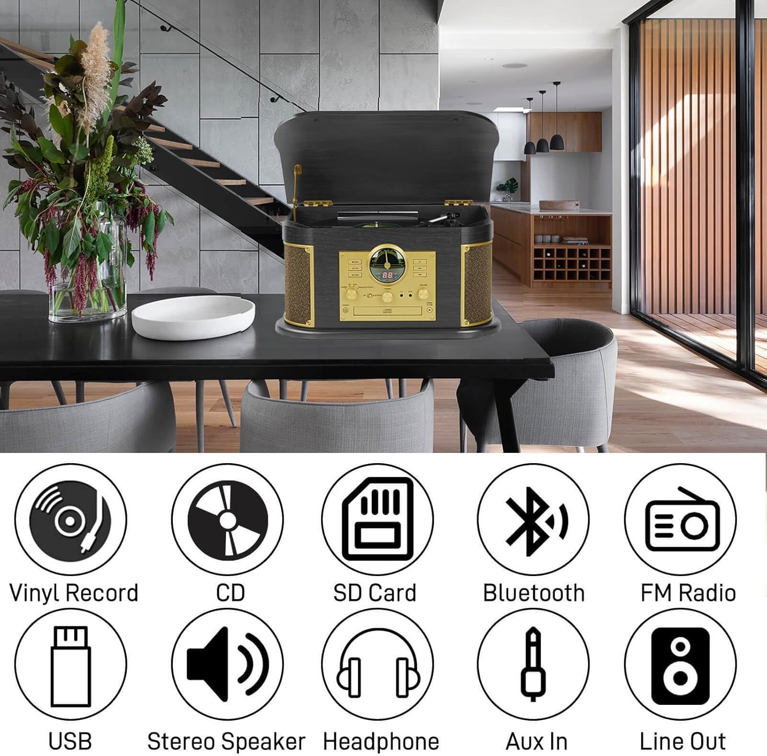 Platenspeler 30% Korting - Alles-in-één met Bluetooth & CD