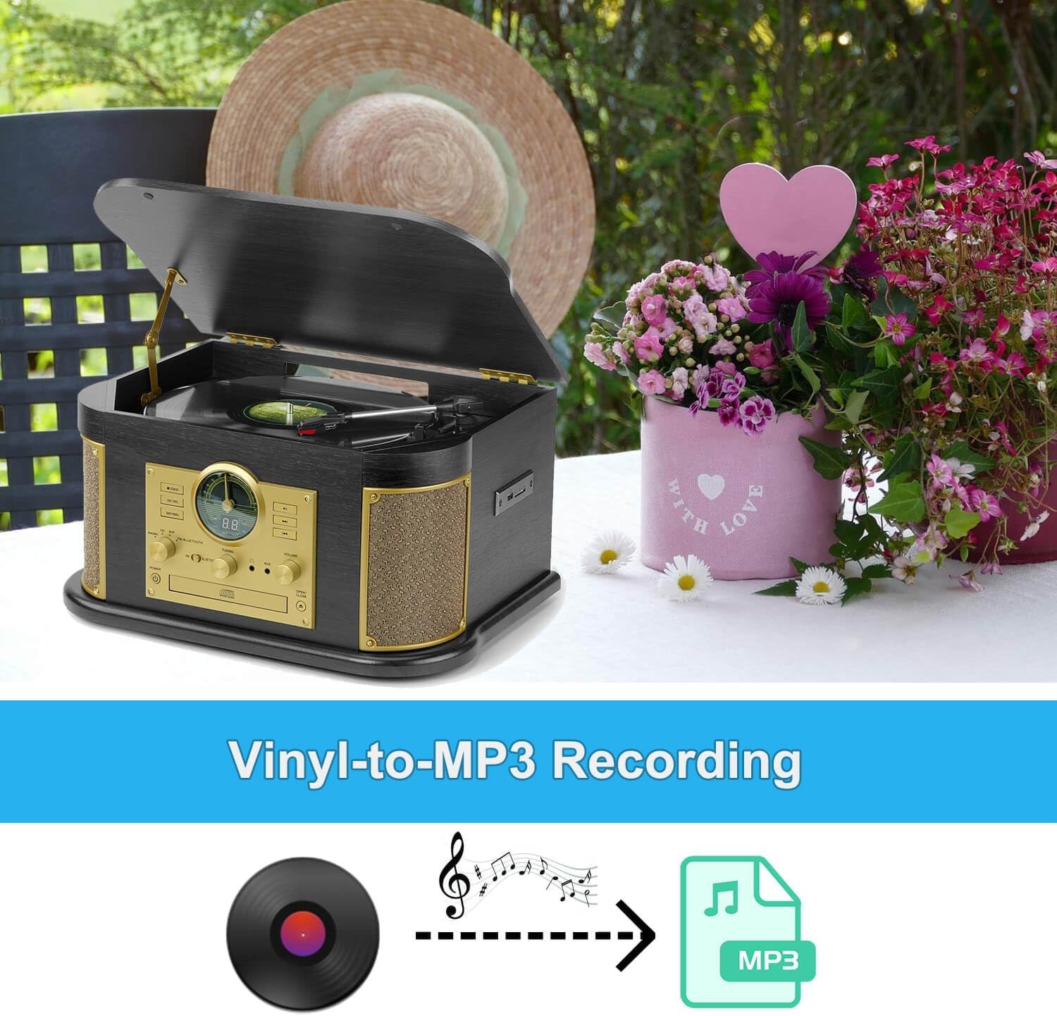 Platenspeler 30% Korting - Alles-in-één met Bluetooth & CD