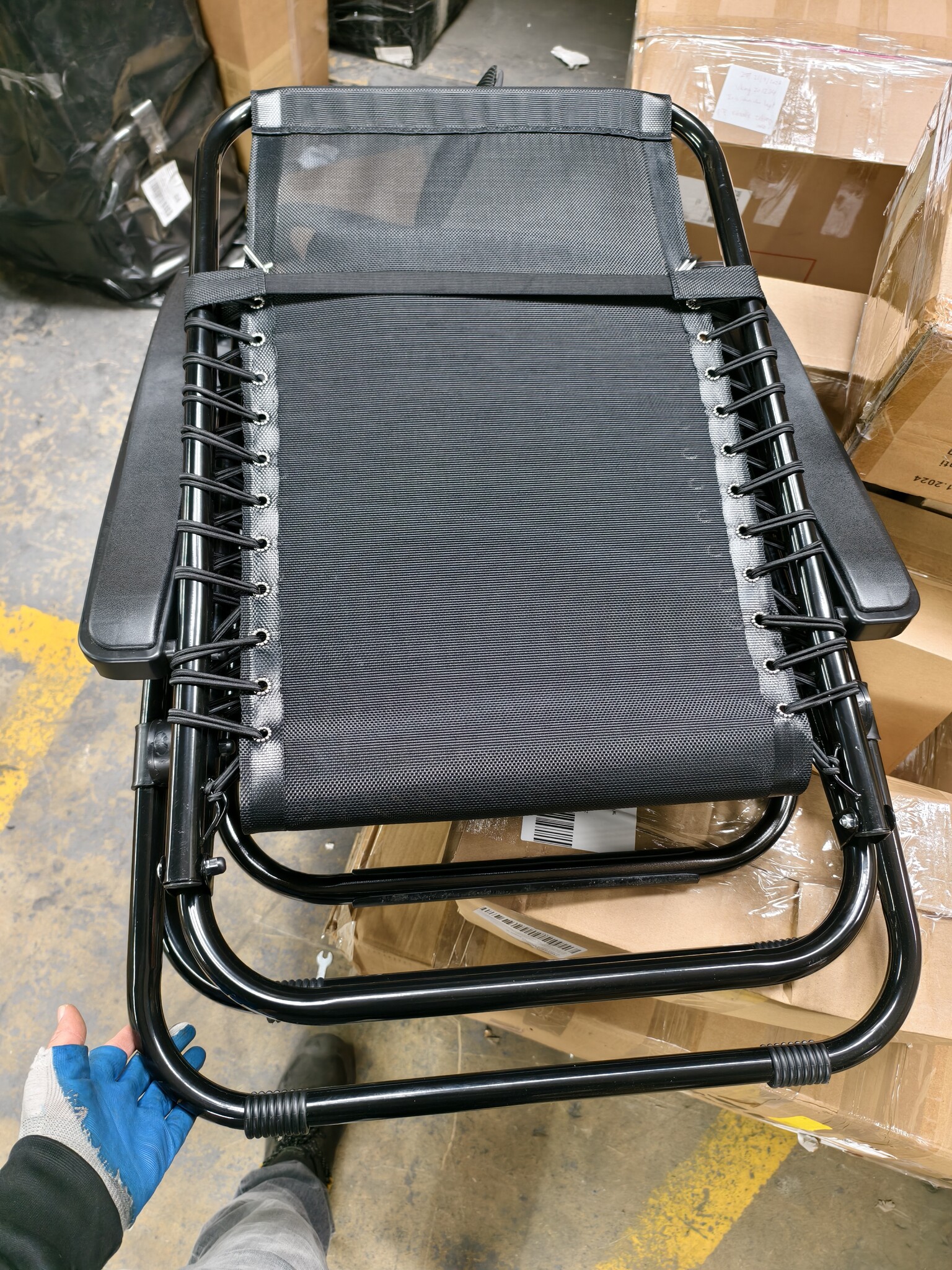 Ligstoel tuin - ligbed - 157,5 x 63,5 x 81 cm - zwart