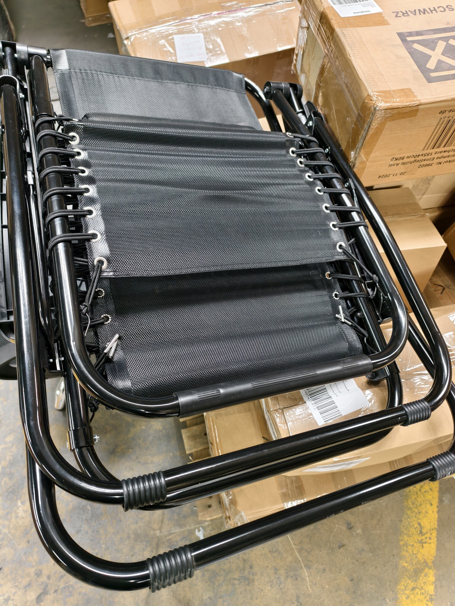 Ligstoel tuin - ligbed - 157,5 x 63,5 x 81 cm - zwart
