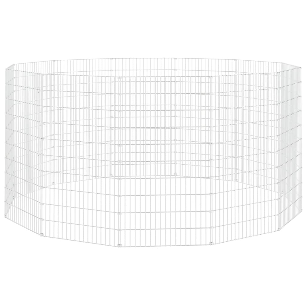 vidaXL Dierenverblijf 12 panelen 54x100 cm gegalvaniseerd ijzer