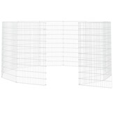 vidaXL Dierenverblijf 12 panelen 54x100 cm gegalvaniseerd ijzer