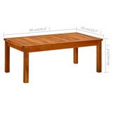 vidaXL Tuintafel 90x50x36 cm massief acaciahout