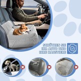 Hondenautostoel voor kleine honden tot 10 kg | Stabiele basis, veiligheidsgordel, traagschuim zitkussen | Waterdicht, wasbaar | Zwart/Wit met opbergta