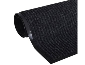 Deurmat 150 x 90 cm – Absorberend – Zwart geribbeld