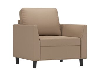 vidaXL Fauteuil 60 cm kunstleer cappuccinokleurig