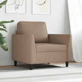 vidaXL Fauteuil 60 cm kunstleer cappuccinokleurig