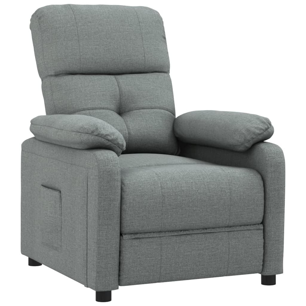 vidaXL Fauteuil verstelbaar stof donkergrijs