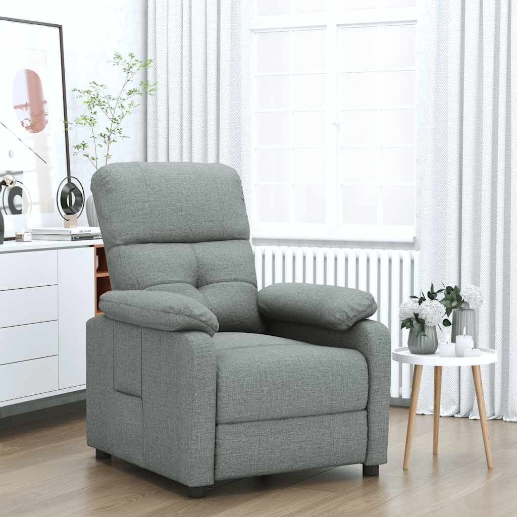 vidaXL Fauteuil verstelbaar stof donkergrijs