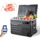 AAOBOSI Compressor-koelbox, 65 liter, koelbox auto met wifi-app-bediening, 12/24 V en 100-240 V, elektrische koelbox tot -20 °C, voor auto, vrachtwagen, boot, camper, camping - Maat 65L