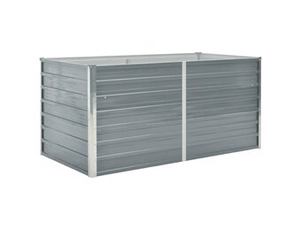 vidaXL Plantenbak verhoogd 160x80x77 cm gegalvaniseerd staal grijs