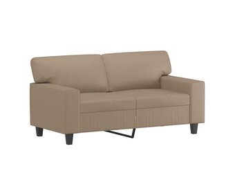 vidaXL Tweezitsbank 120 cm kunstleer cappuccinokleurig