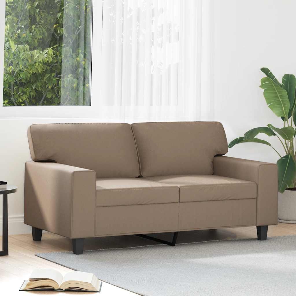 vidaXL Tweezitsbank 120 cm kunstleer cappuccinokleurig