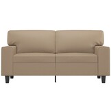 vidaXL Tweezitsbank 120 cm kunstleer cappuccinokleurig