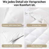 Dekbed van ganzendons en veren, ultrazacht - 100% katoen, thermisch donsdekbed met hoog vullend vermogen, dekbed (warm winterdekbed - wit, 155 x 220 cm)