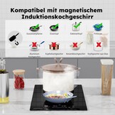 COVERCOOK Domino Inductiekookplaat van 30 cm met 2 kookzones, inbouw, autonome kookplaat, inductie met stekker, flexzones, slidertouch-bediening, scherpte, 16 A, 2800 W