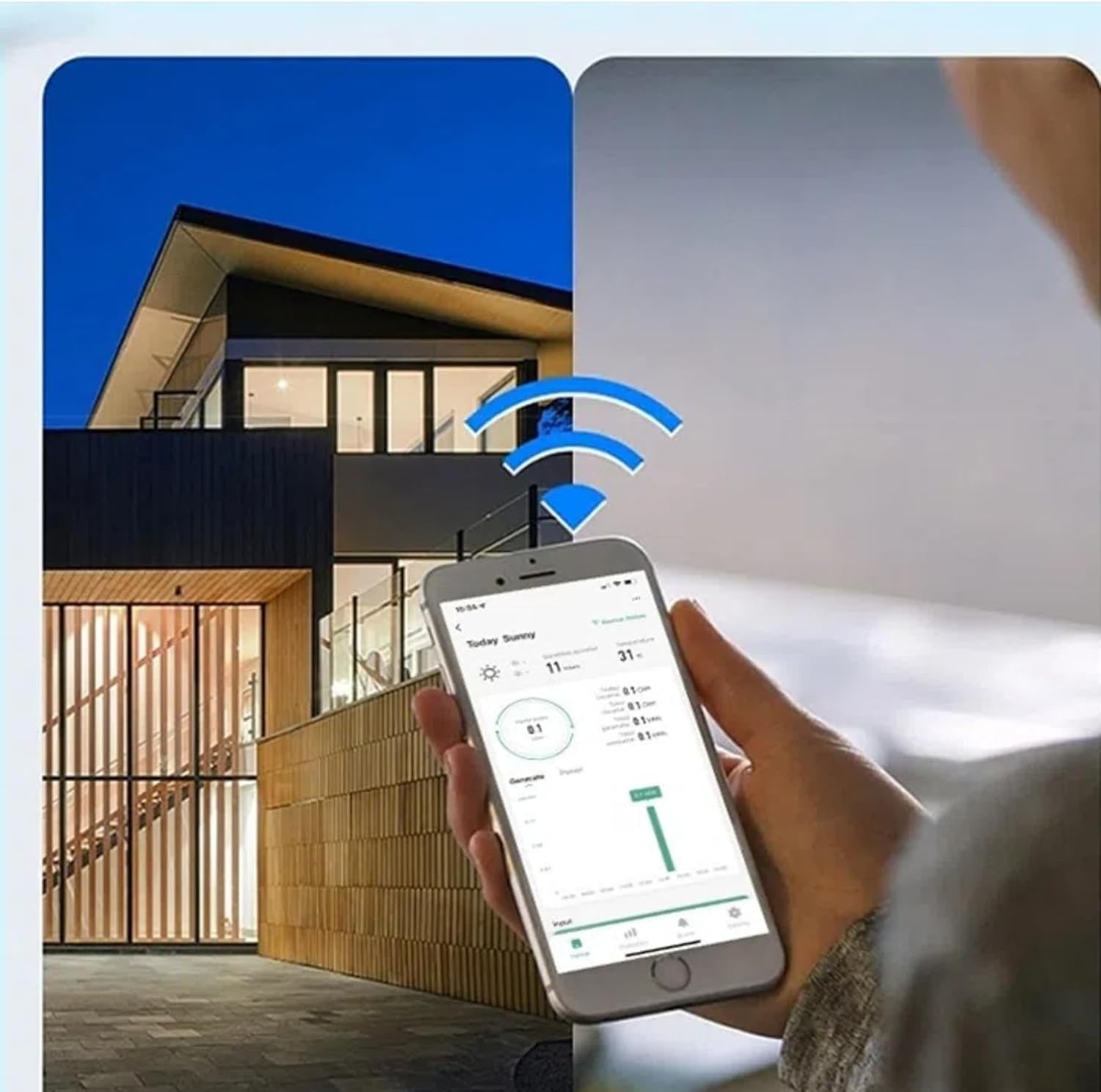 Solar Grid Tie Micro-omvormer, 800 W, met gegevensbewakingsscherm, AC IP67, met wifi-app voor 2 zonnepanelen voor balkonkrachtcentrale, balkonkrachtcentrale, inverter, 190-270 V AC
