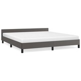 vidaXL Bedframe met hoofdeinde zonder matras 160x200 cm grijs