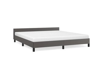 vidaXL Bedframe met hoofdeinde zonder matras 160x200 cm grijs