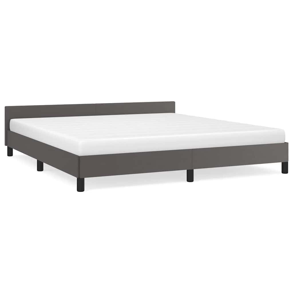 vidaXL Bedframe met hoofdeinde zonder matras 160x200 cm grijs