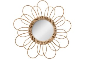 Rotan Wandspiegel Bloemvormig (Ø 38 cm) - 56% Korting!