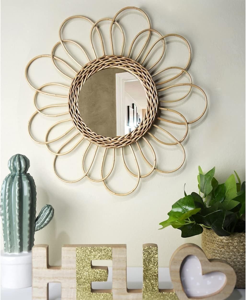 Wandspiegel Rotan Bloem 38cm - 32% Korting!