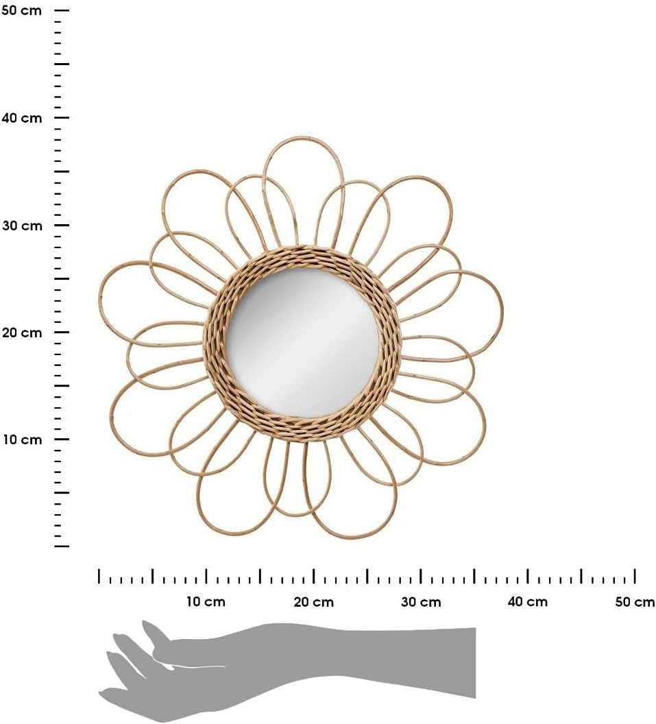 Wandspiegel Rotan Bloem 38cm - 32% Korting!