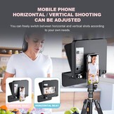 LENSGO TC7S Draagbare Teleprompter voor Telefoon, One-Second Fold Mini Teleprompter met Afstandsbediening, App Compatibel met iPhone & Android voor Online Onderwijs Vlog Live Streaming Interview