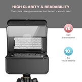 LENSGO TC7S Draagbare Teleprompter voor Telefoon, One-Second Fold Mini Teleprompter met Afstandsbediening, App Compatibel met iPhone & Android voor Online Onderwijs Vlog Live Streaming Interview