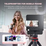 LENSGO TC7S Draagbare Teleprompter voor Telefoon, One-Second Fold Mini Teleprompter met Afstandsbediening, App Compatibel met iPhone & Android voor Online Onderwijs Vlog Live Streaming Interview