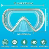 Duikbril voor kinderen, met neusafdekking, zwembril voor kinderen van 6-14 jaar met elastische stoffen band, lekvrije bril, anti-condens, getemperd 180° glas, groothoek, glazen lenzen voor jongens en