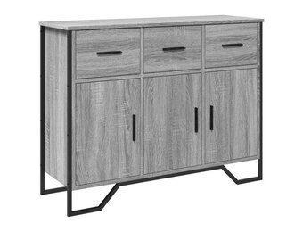 vidaXL Dressoir 97x32,5x74,5 cm bewerkt hout grijs sonoma eikenkleur
