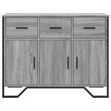 vidaXL Dressoir 97x32,5x74,5 cm bewerkt hout grijs sonoma eikenkleur