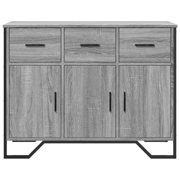 vidaXL Dressoir 97x32,5x74,5 cm bewerkt hout grijs sonoma eikenkleur