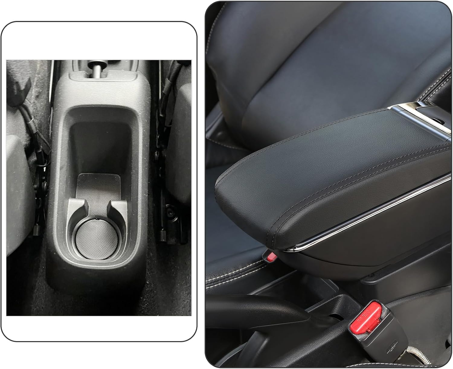 Dubbele armleuning voor Citroën C3 (2017-2023) met opbergvak en bekerhouder, zwart