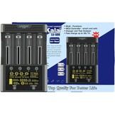 LiitoKala Lii-600 18650 en AA batterijlader met LCD-touchscreen, inclusief 4 assen en 12V 5A adapter voor Li-Ion/NI-MH/NI-Cd 14500 21700 AA AAA