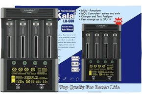 4-Sleufs Acculader Lii-600 (Li-Ion/Ni-MH) - LCD Touch - 55% Korting!