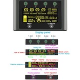 LiitoKala Lii-600 18650 en AA batterijlader met LCD-touchscreen, inclusief 4 assen en 12V 5A adapter voor Li-Ion/NI-MH/NI-Cd 14500 21700 AA AAA
