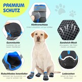 Weesiber Hondenschoenen, 4 stuks, antislip hondenlaarzen met reflecterende riemen en slijtvaste rubberen zool, pootbescherming voor kleine, middelgrote en grote honden (grijs, maat 3)