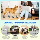 Weesiber Hondenschoenen, 4 stuks, antislip hondenlaarzen met reflecterende riemen en slijtvaste rubberen zool, pootbescherming voor kleine, middelgrote en grote honden (grijs, maat 3)
