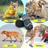 Weesiber Hondenschoenen, 4 stuks, antislip hondenlaarzen met reflecterende riemen en slijtvaste rubberen zool, pootbescherming voor kleine, middelgrote en grote honden (grijs, maat 3)