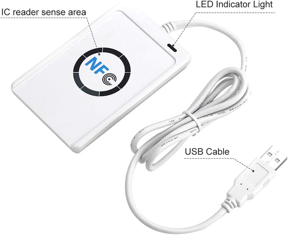 NFC Reader Writer, NFC lees- en schrijfapparaat, contactloze smartcard-duplicator met 5 x IC-kaart