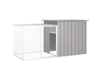 vidaXL Kippenhok 200x91x100 cm gegalvaniseerd staal grijs