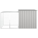 vidaXL Kippenhok 200x91x100 cm gegalvaniseerd staal grijs